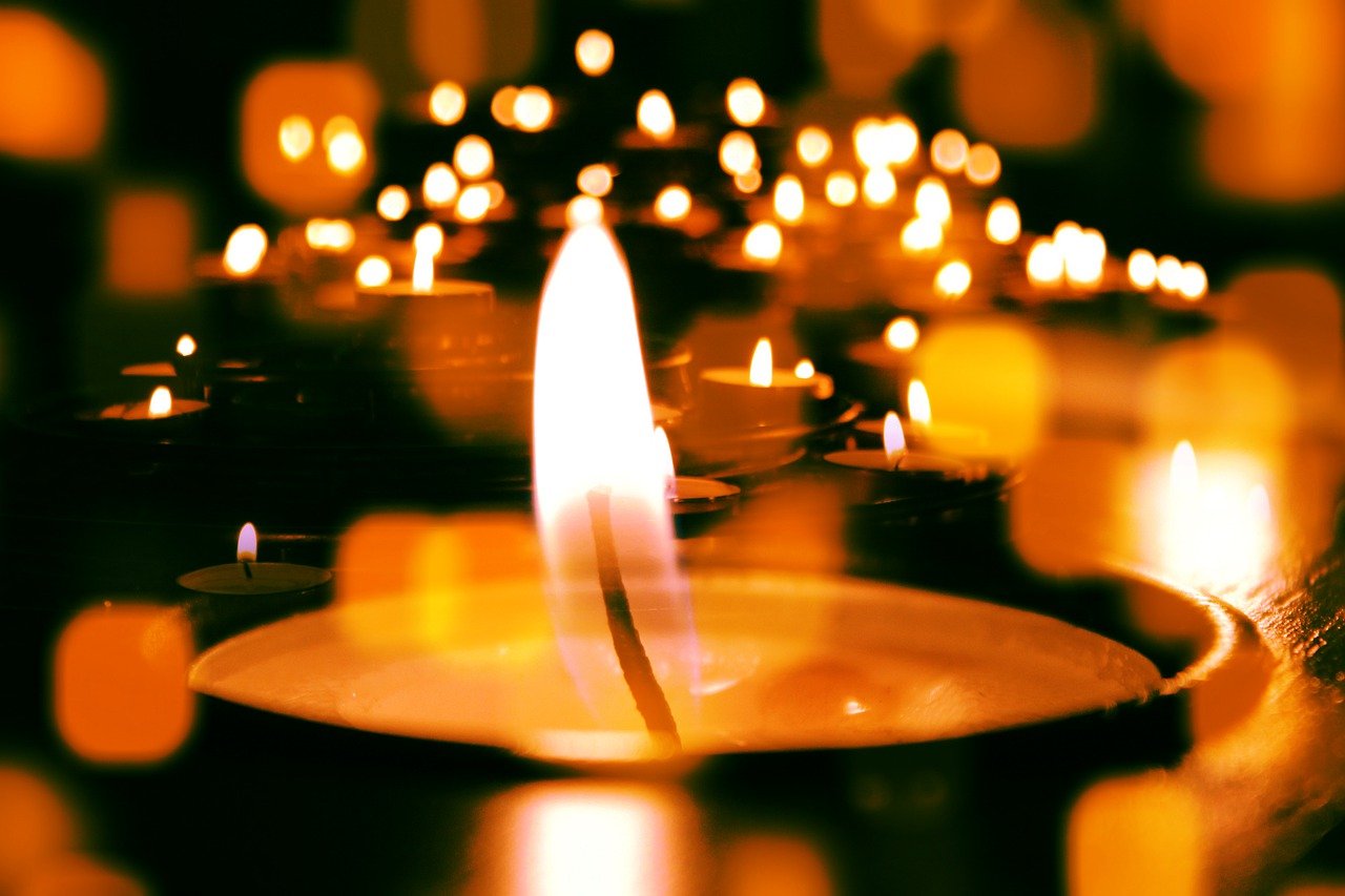 candles, tea lights, shining