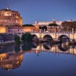 rome, landmark, italy, architecture, building, travel, europe, tourism, ancient, historic, monument, famous, city, old, italian, roma, history, castel sant'angelo, blue hour, reflection, culture, roman, rome, rome, rome, rome, rome, roma, roma
